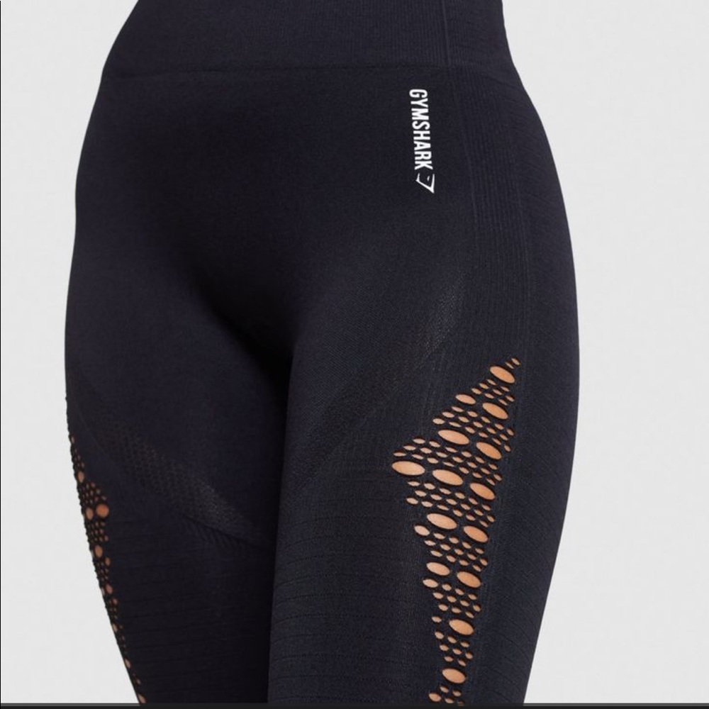 Gymshark energy seamless, cropped leggings – black – brand new with tags
